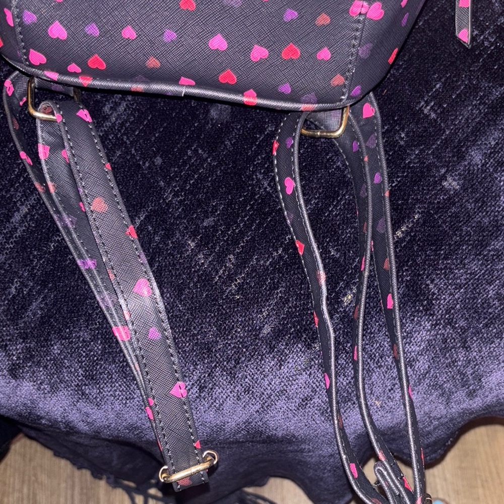 Chic Heart-Patterned Backpack With Bow - image 6